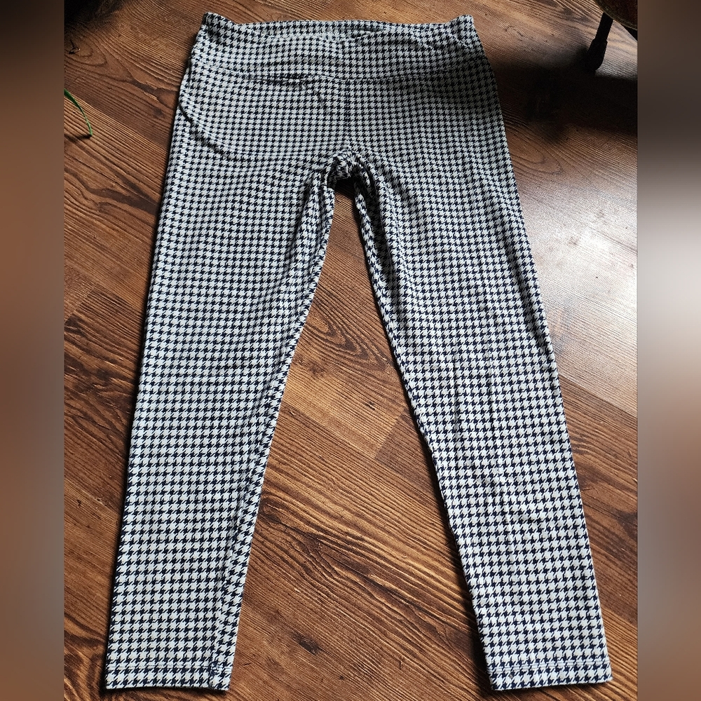 J. Crew Navy and Cream Houndstooth Leggings Womens XL